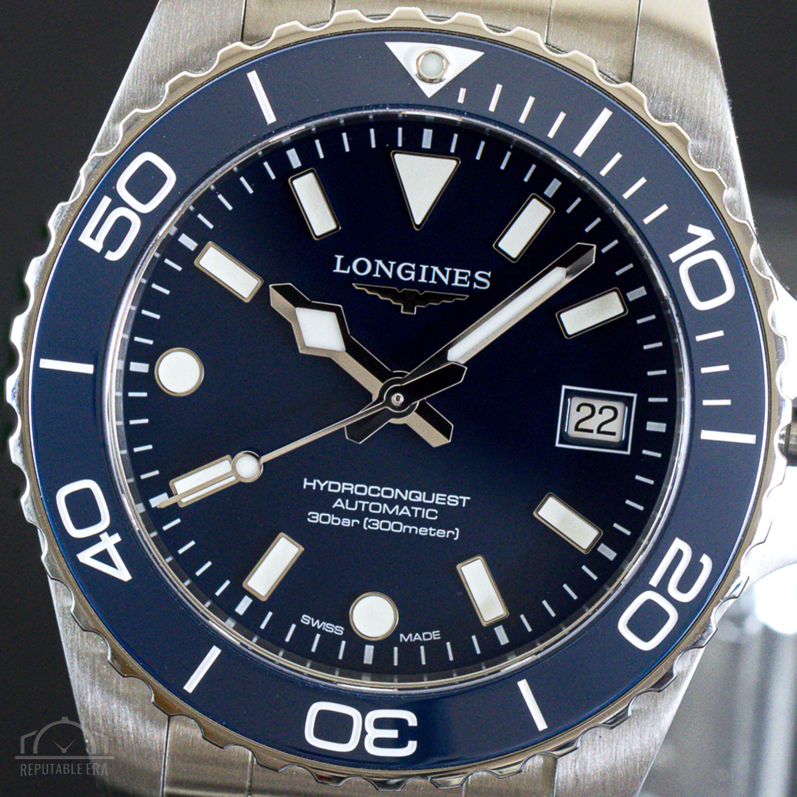 Longines HydroConquest luxury watch detail